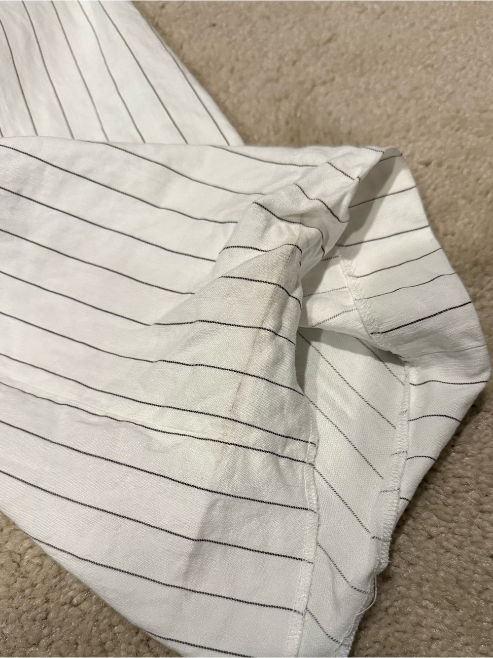 Massimo Dutti White Pinstripe Wide-Leg Pants - Picture 2 of 2